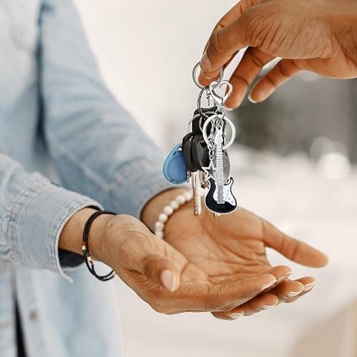 Mabor 2 PCS Aesthetic Punk Guitar Keychain, Cute Music Star Key Chain Heart Key Rings For Women Bag Purse Gift Music Lovers Kawaii Gifts thumbnail 6