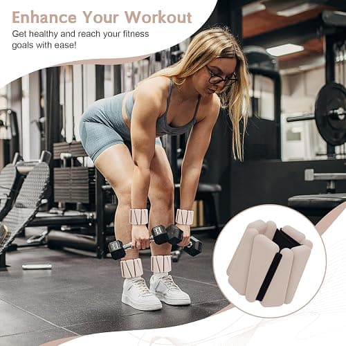 Wrist Weights for Women, Adjustable Ankle Weights Silicone Bracelet Weights Arm Leg Weights for Women Men Ankle Weights for Yoga Running Swimming Pilates Gym Set of 2 thumbnail 2