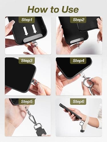 Tiostep Clip and Go Strap for Phone with Wallet Crossbody Phone Lanyard Adjustable and Detachable RFID Wristlet Wallet (Cream, Medium) thumbnail 8