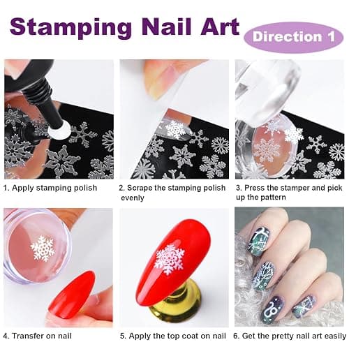 Nail Stamper Nail Art Brushes - French Tip Nail Stamp Clear Nail Art Stamper Jelly with Scraper, 3pcs Nail Pen Brushes, Soft Silicone Stamper Printer DIY French Tip Nail Stamping (3Pcs) thumbnail 3