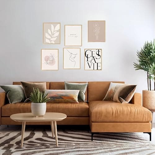 Vanilla Girl Posters for Room Decor Set of 6, Clean Girl Aesthetic Wall Art, Boho Beige Posters Canvas Prints Wall Art, Minimalist Cream Prints Artwork, Abstract Brown Decor 8x10 Unframed thumbnail 8
