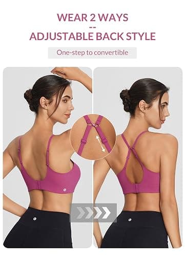 baleaf Sweatleaf Adjustable Sports Bras for Women, Padded Racerback Yoga Bra, High Impact Molded Cup Workout Bra thumbnail 4