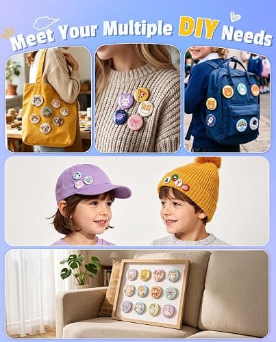 Alldeer Button Maker Machine Kit 32mm - 1.25 inch Badge Pin Maker for Kids thumbnail 6