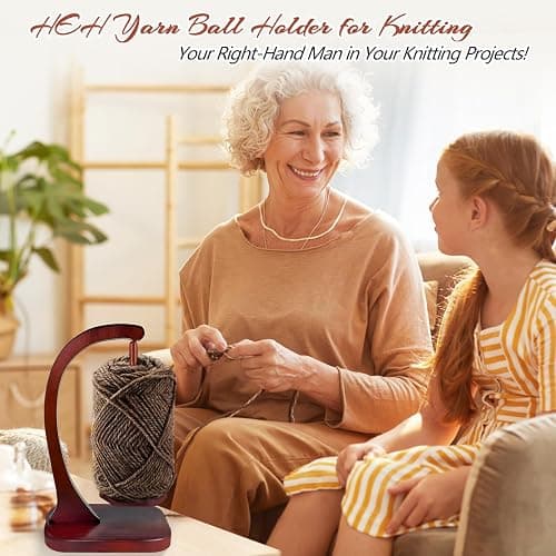 HEH Wooden Yarn Holder for Knitting and Crocheting, Magnetic Yarn Ball Holder with Anti-Slip Pads, Yarn Holder Spinner for DIY Crafts, Crochet Gift for Knitting Lovers thumbnail 2
