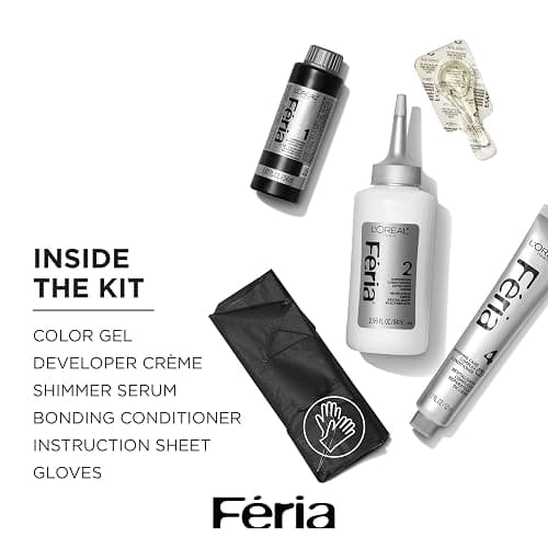 L'Oreal Paris Feria Multi-Faceted Shimmering Permanent Hair Color, B61 Downtown Brown (Hi-Lift Cool Brown), 1 Hair Dye Kit thumbnail 5