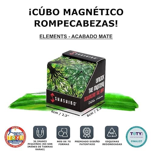 SHASHIBO Cubo Transformable - Cubo Antiestrés Patentado y Galardonado con 36 Imanes de Tierras Raras - Se Transforma en Más de 100 Formas (Elements) thumbnail 3