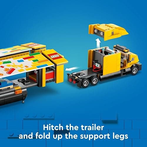 LEGO City Yellow Delivery Truck Toy - Semi Truck Building Toy for Boys & Girls, Ages 8+ Years - Gift for Birthdays - Pretend Play W/ 3 Minifigures - 60440 thumbnail 3