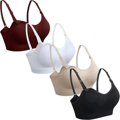 GXXGE 4Pack Nursing Bras for Breastfeeding Maternity Bra Comfort Seamless Pregnancy Sleep Bralette - Image 1