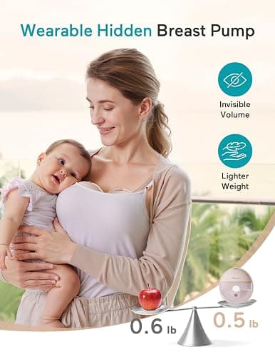 Paruu Hands Free Breast Pump P16, Wearable Breast Pump Electirc Portable with 4 Modes & 12 Levels, Max 309mmHg Strong Suction 19/21/24mm Flange Inserts Wearable Breastfeeding Pump, 2 Pack（Nude thumbnail 4