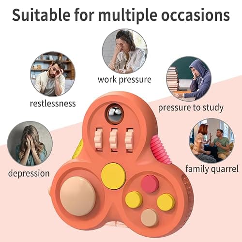 Yrissmiss Fidget Toys for Adults,1PCS Fidget Pad Easter Basket Stuffers for Boys Girls,Sensory Toys Stress Relief Cube Clicker Controller,ADHD Autism Fidget Spinner for Office Desk Travel Games thumbnail 3