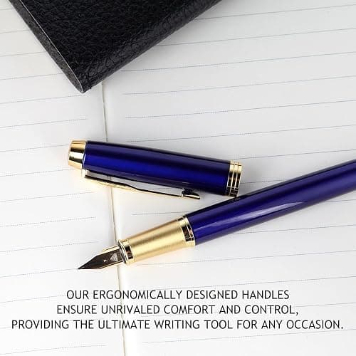Zalantan Fountain Pen, luxury pens,Fine point smooth writing pens for journaling fancy pens with Gift Case 10 black ink cartridges an ink converte nice pens metal pen writer gifts（Red） thumbnail 7