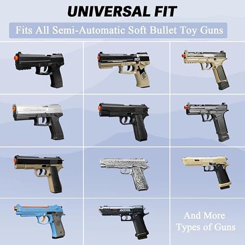 Bullets Refill Ammo Pack Compatible with Semi Automatic Shell Ejecting Toy Guns, 100 Bullets and 12 Shells Automatic Soft Bullet Toy Gun Accessories thumbnail 4