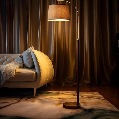 G-SAFAVA 62.5" Gold Floor Lamp for Living Room with Foot Switch Standing Lamp Tall Industrial Reading for Bedroom Office - Gold thumbnail 4