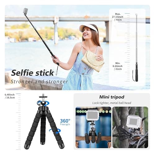 NEEWER 50 in 1 Action Camera Accessory Kit Compatible with GoPro Hero 12 11 10 9 DJI OSMO 4 3 2 Insta360 X3 X2 GO 3 SJCAM DBPOWER AKASO VicTsing APEMAN WiMiUS QUMOX Lightdow Campark Sony Sports DV thumbnail 6