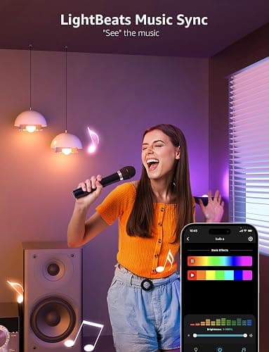 Lepro B1 AI Smart Light Bulbs - RGBWW Color Changing LED Bulb Works with Alexa & Google Assistant, AI Voice Control, Music Sync, A19 E26 Base, 8.5W 800Lumen, 2.4GHz WiFi & Bluetooth, 1 Pack（NO Remote thumbnail 7