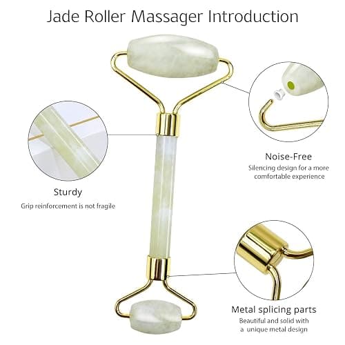 BAIMEI IcyMe Jade Roller & Gua Sha Set Face Roller and Gua Sha Facial Tools for Skin Care Routine and Puffiness, Self Care Gift for Men Women - Light Green thumbnail 2