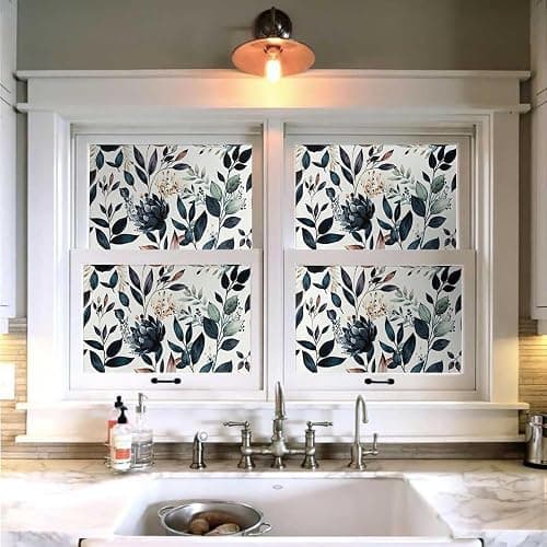 MuralPeel Dark Blue/Yellow Leaf Floral Peel and Stick Wallpaper Vintage Easy Peel Off Self Adhesive Removable Stick on Wall Paper for Kitchen Cabinet Renter Friendly thumbnail 4