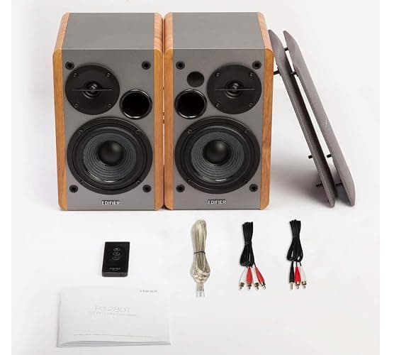 Edifier R1280T Powered Bookshelf Speakers - 2.0 Active Near Field Studio Monitor Speaker - Wooden Enclosure - 42 Watts RMS Power thumbnail 4