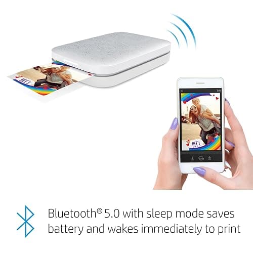 HP Sprocket Portable 2x3 Instant Photo Printer (Luna Pearl) Print Pictures on Zink Sticky-Backed Paper from Your iOS & Android Device. thumbnail 6