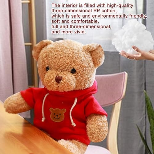 AUCOOMA plush teddy bear w/ red hoodie thumbnail 5