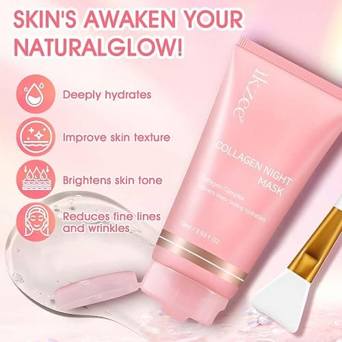 Masque Collagene Visage, Collagen Mask, Creme Collagene Visage, Masque Coréen collagene, Hydrate la Peau en Profondeur et la Réveille en Bon État thumbnail 2