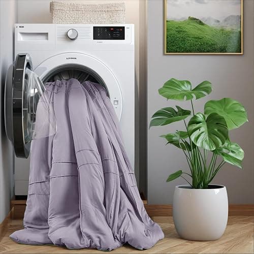 Regency Heights Queen Size Comforter Set Lavender Purple, 3 Pieces Bedding Set, Ultra Soft Prewashed Bed Set, Pinch Pleat All Seasons Lightweight Comforter and Shams thumbnail 6