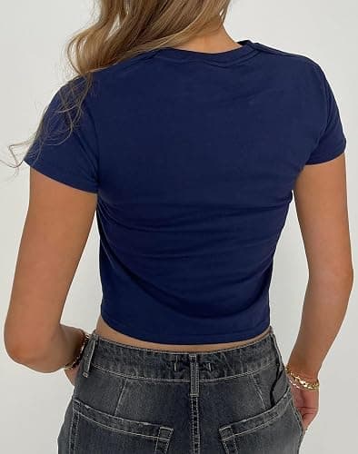 Women American Flag Graphic Crop Tops Independence Day Y2k Baby Tee for Teen Girls 4th of July Cropped Tshirt thumbnail 7