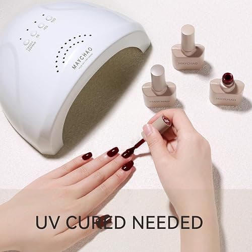 MAYCHAO 15ML Gel Nail Polish 1Pc Deep Cherry Red Nail Polish Soak Off UV LED Blood Red Nail Gel Polish Nail Art Starter Manicure Salon DIY at Home, 0.5 OZ thumbnail 2