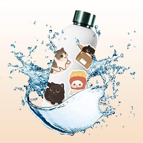 150 Pcs Cute Cat Stickers for Water Bottles, Funny Kitten Stickers, Gift for Teen Birthday Party, Kawaii Cartoon Decal Pack, Waterproof for Laptop,Phone,Skateboard,Bicycle thumbnail 4