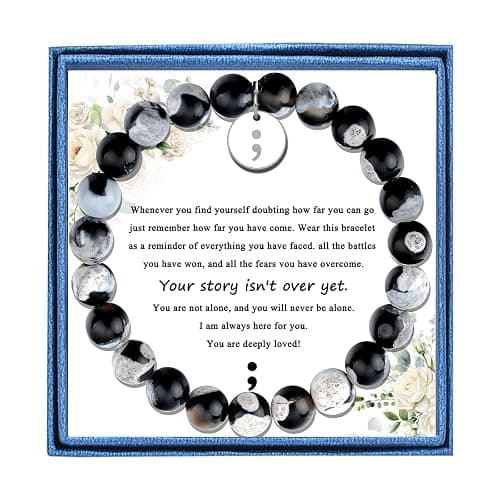 PARTNER Your Story Isn't Over Yet Semicolon Giifts for Women Depression Awareness Bracelet depression Mental Health Support Bracelet Anxiety Overcome Depression Fight Against Depression Gifts - Image 1