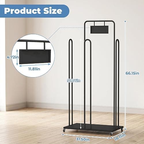 lukar Pillow Holder Rack, Rolling Pillow Storage Rack with Billboard Holder | Metal Pillow Display Stand, Commercial Throw Cushion Quilts Storage Organizer for Retail Store, Mall, Home, Hotels thumbnail 3