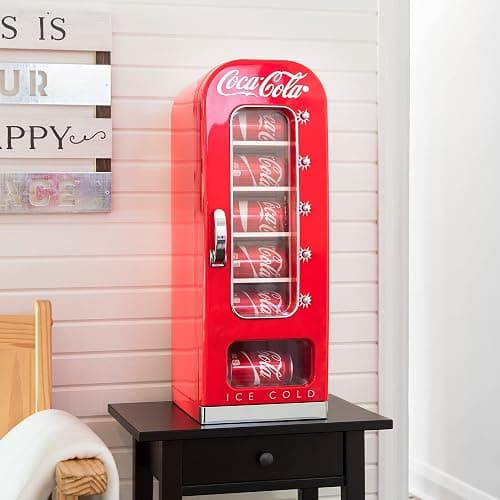Coca-Cola AC/DC Retro Vending Electric Cooler with 10 Can Capacity - Beverage Vending Machine with Thermoelectric Cooling and Tall Window Display thumbnail 2