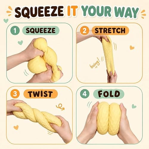 Large Peanut Squishy Toy, 6.7-Inch Squeeze Fidget,Realistic Textured Sensory Stress Toy for Teens Adults, Desk Play, Home & Office, Christmas White Elephant Gifts thumbnail 4