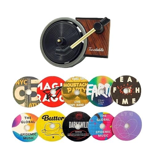 JVHGUBAY Car Vent Clip Aromatherapy Fragrance Diffuser, Car Retro air freshener Clip Car Record Player Design Turntable Perfume Vent Outlet - Image 1