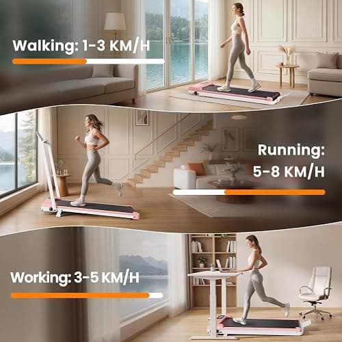 Walking Pad Treadmill with Handle Bar,Walking Pad with Incline 8%,2.5HP Quiet Under Desk 320 lbs 2 in 1Treadmills for Home Office,Compact Foldable Walking Pad,Remote Control&LED Display thumbnail 2