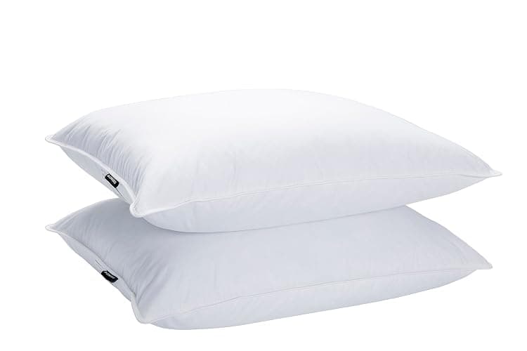 JA COMFORTS Goose Feather Down Bed Pillows for Sleeping(2 Packs)-Standard/Queen,High Fill Weight,Double-Layer Downproof Fabric Design,Goose Down Filling,600 Thread Count,Cotton Cover thumbnail 3