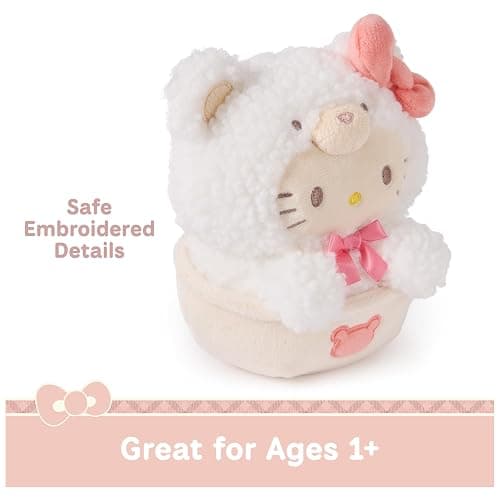 GUND Sanrio Official Hello Kitty Café Latte Teddy Bear Plush, Collectible Plush Toy, Stuffed Animal for Ages 1 and Up, White, 6” thumbnail 4
