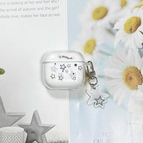 AIIEKZ Compatible with AirPods 5/4 Case Cover 2026/2024, Kawaii Clear Soft TPU Case with Cute Star Keychain for AirPods 5th/4th Generation Case for Girls Women (Airpods 5/4) thumbnail 5