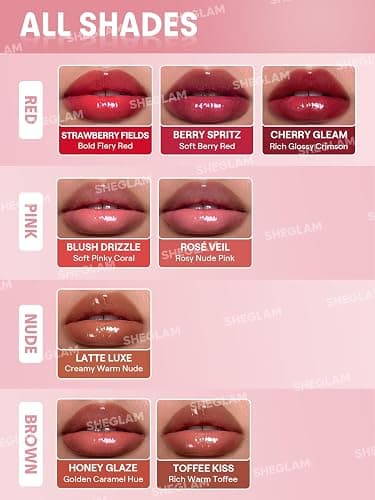 SHEGLAM Hydrating Lip Gloss Cruelty-Free Plumping Peptides-Rosé Veil - Rosé Veil thumbnail 8