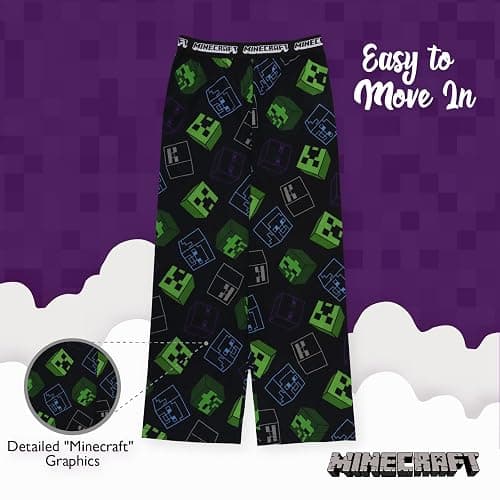 Minecraft unisex-child Pajama Pants, Soft & Cute for Kids thumbnail 4