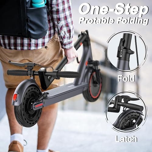 VOLPAM Electric Scooter, 350W/500W Powerful Motor, 8.5"/10" Solid Tires, 19/22Mph, 28/23/21/16 Miles Max Range, Dual Braking thumbnail 5