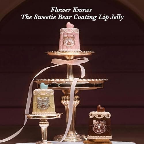 Flower Knows The Sweetie Bear Coating Lip Jelly, Juicy Cherry Rose | Balm-Infused Hydrating Serum Formula, Sheer Glossy Finish, Vegan (JE06 Strawpop) thumbnail 7