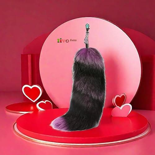 Iivos Fluffy Therian fox Tail Keychain - Soft Fur, Realistic Colors, Durable, Perfect for Cosplay, Renaissance Fairs thumbnail 4
