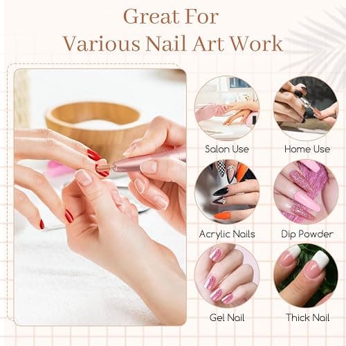 Nail Drill Bits, 2 Pcs Safety Nail Bits for Nail Drill, 3/32'' Tungsten Carbide Nail Drill Bit, Smooth Round Top Large Barrel Bits, Nail Supplies for Nail Tech to Remove Acrylic Nails (2XC) thumbnail 6