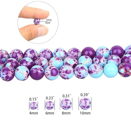 ALZLDYS Purple-Blue Imperial Jasper Beads 62pcs 6mm Stone Beading Loose Gemstones Hole Size 1mm DIY Smooth Bead for Bracelet Necklace Earrings Jewelry Making thumbnail 3