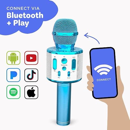 Move2Play, Kids Karaoke Microphone | Includes Pre-Loaded Songs & Bluetooth | Kids Birthday Party Gift | Toy for All Ages 2, 3, 4, 5, 6+ Year Old Girls, Boys & Toddlers thumbnail 3