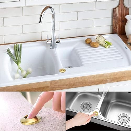 Garbage Disposal Air Switch Kit Sink Top Waste Disposal Single Short Stainless Steel Brushed Gold On/Off Air Button Food and Waste Disposals Part by Etoolcity thumbnail 7