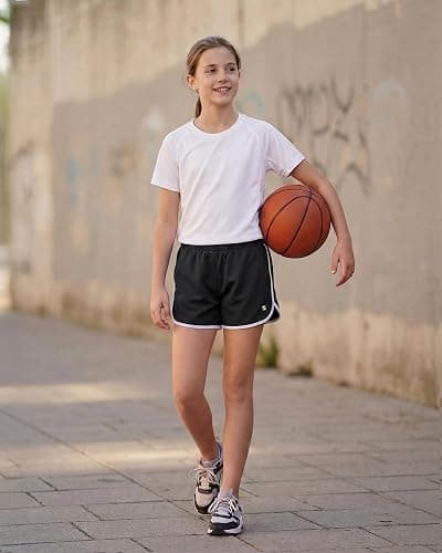 Stelle Girls Athletic Shorts with Pockets Quick Dry Running Shorts Gymnastics Basketball Short for Teen Kids thumbnail 6