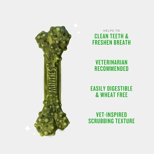Minties Dog Dental Bone Treats, Tiny/Small Dental Dog Treats, 16 Ounces, Cleans Teeth, Fight Bad Breath, Removes Plaque and Tartar, 40 Count thumbnail 2