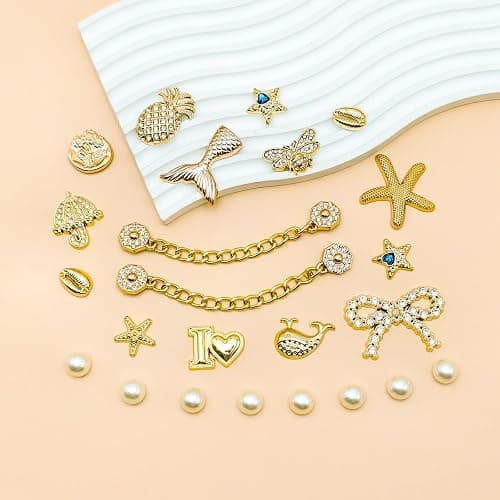 Bling Shoe Charms for Women, Sparkle Rhinestones Shoe Decoration Charms, Girly Shoe Chains for Clog Sandals, DIY Shoe Accessories for Party Favor thumbnail 5